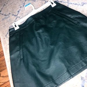 "Forever 21" Green Faux Leather Mini Skirt
